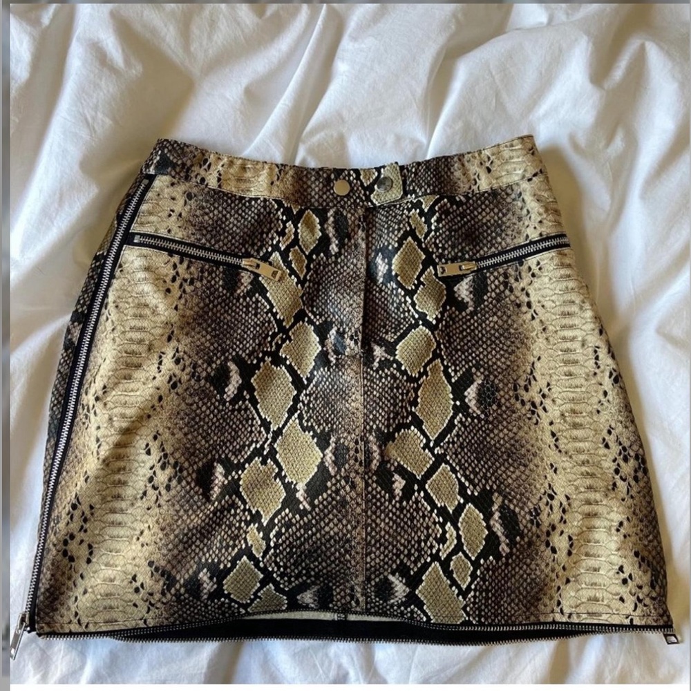 I.AM.GIA Snakeskin Mini Skirt